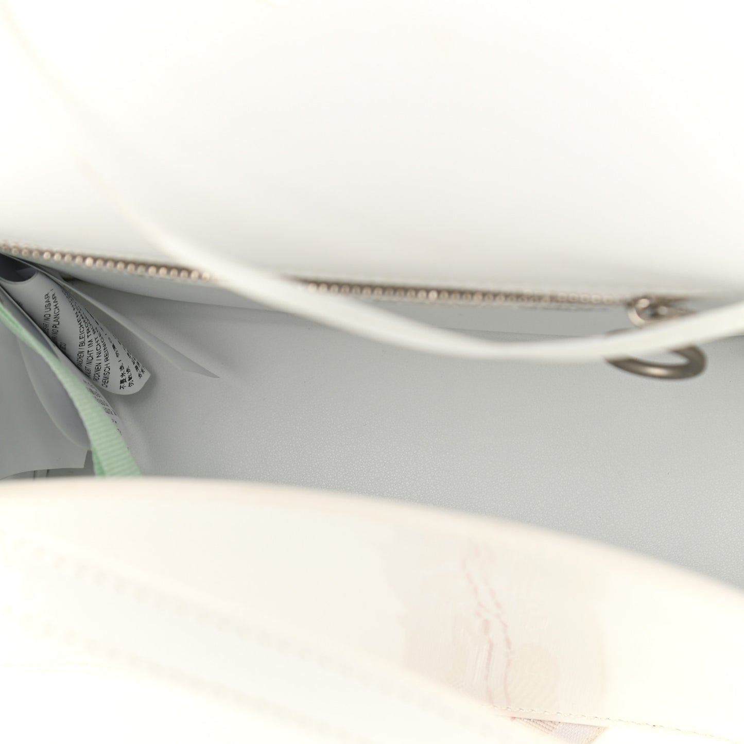 Calfskin Perforated Binder Flap Bag White