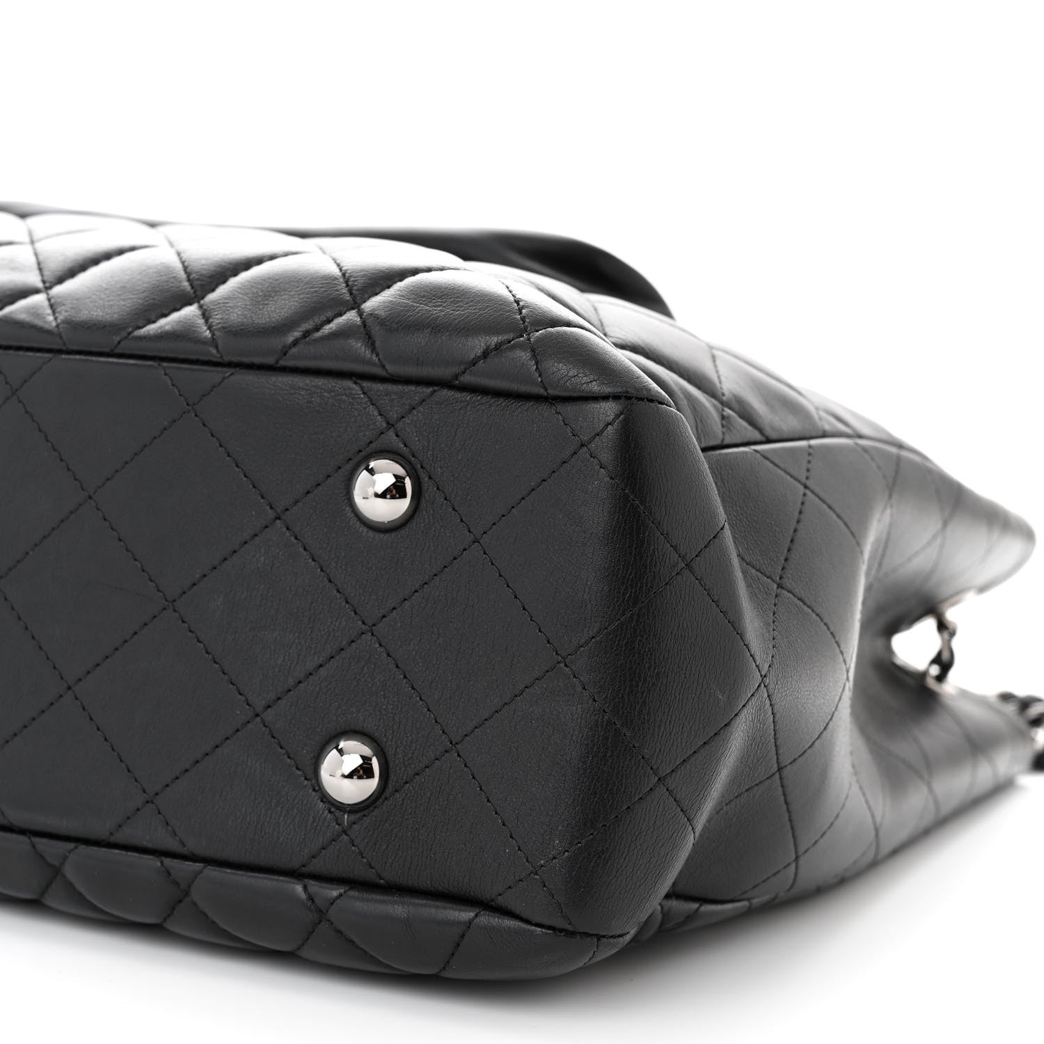 Chanel Lambskin Quilted Front Flap Tote Black 10 of 12