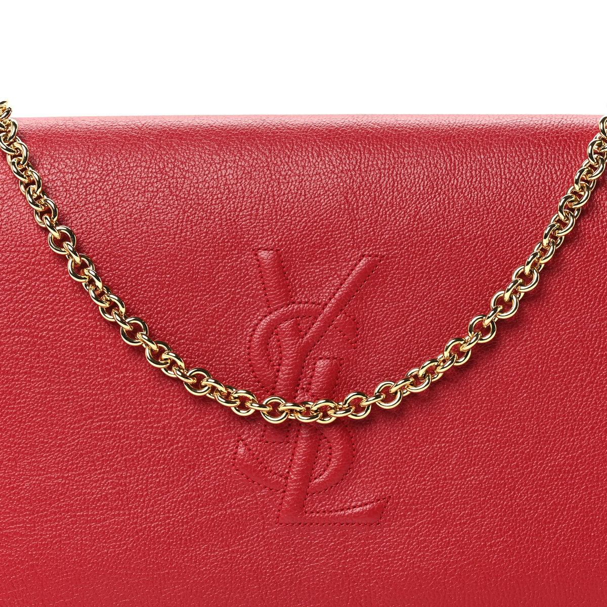 Calfskin Belle de Jour Chain Clutch Rouge Orient