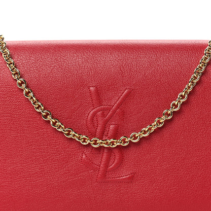 Saint Laurent Calfskin Belle de Jour Chain Clutch Rouge Orient 7 of 9