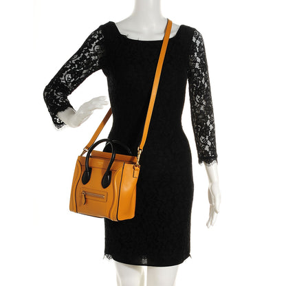 Celine Smooth Calfskin Nano Luggage Amber Black 2 of 8