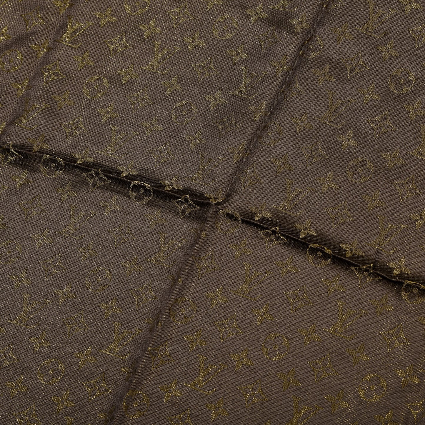 Silk Lurex Wool Monogram Shine Shawl Brown
