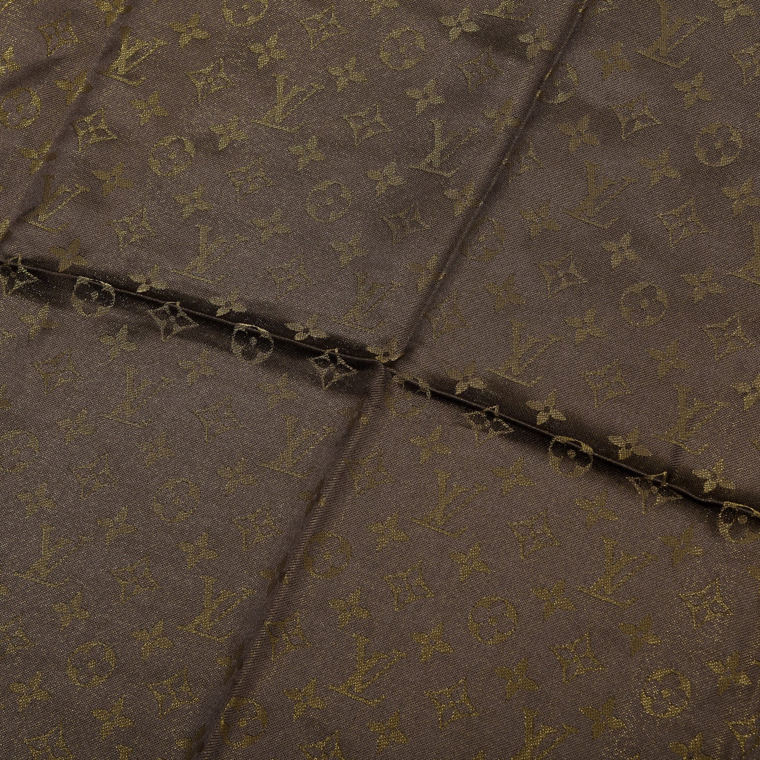 Louis Vuitton Silk Lurex Wool Monogram Shine Shawl Brown 2 of 4