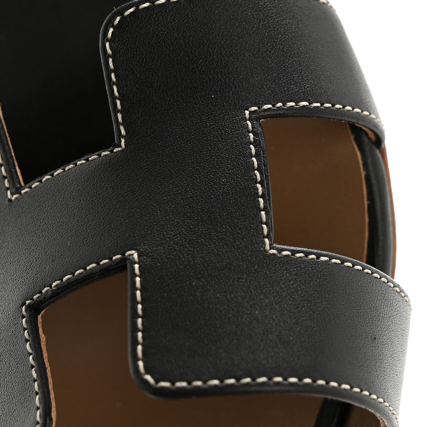 Hermes Calfskin Oasis Sandals 37 Black 10 of 11