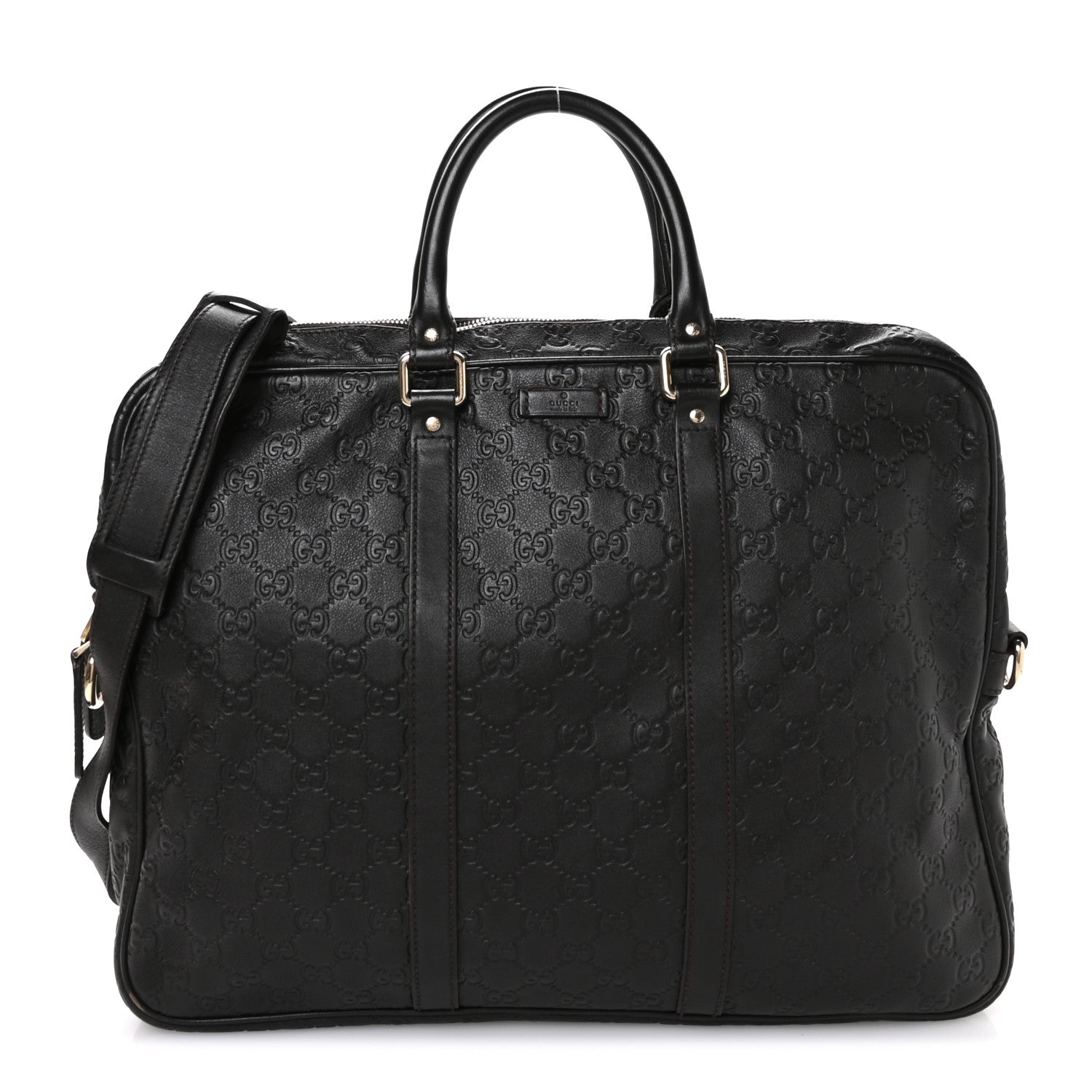 Gucci Guccissima Signature Briefcase Dark Brown 1 of 21