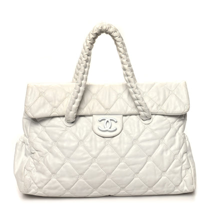 Chanel Quilted Lambskin Large Hidden Chain Flap Bag White 1 of 12