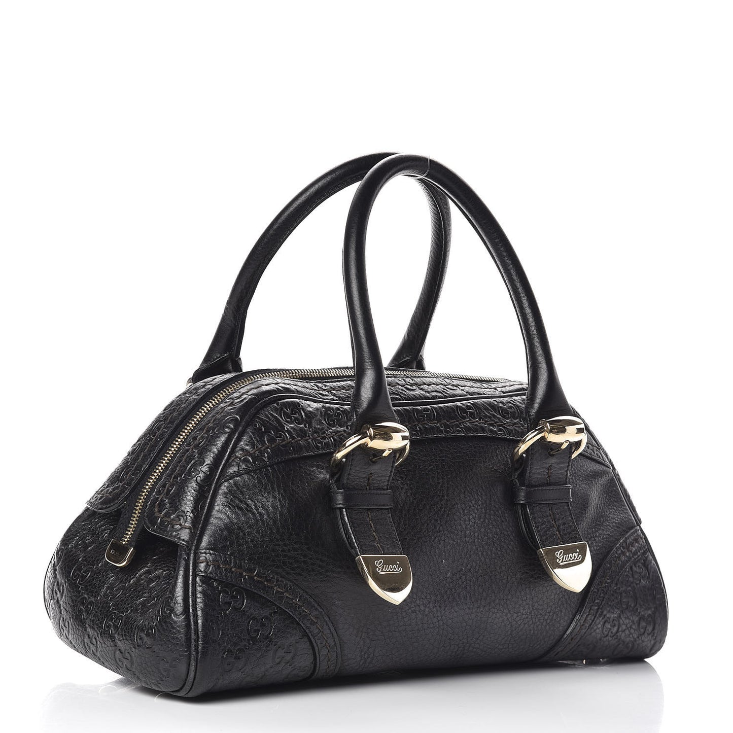 Calfskin Guccissima Signoria Bowler Bag Black