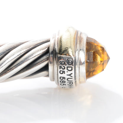 David Yurman Sterling Silver and 14k Citrine 7mm Cable Cuff 5 of 5