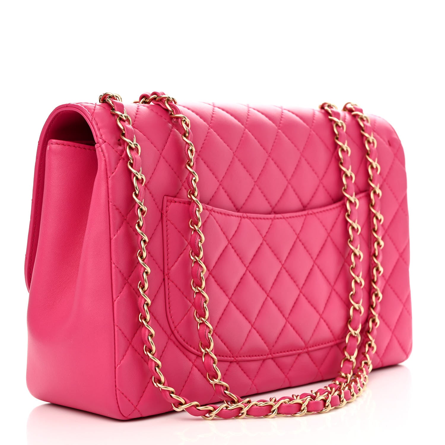 Chanel Lambskin Quilted Jumbo Mademoiselle Chic Flap Fuchsia 3 of 11