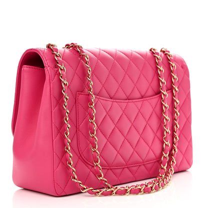 Chanel Lambskin Quilted Jumbo Mademoiselle Chic Flap Fuchsia 3 of 11
