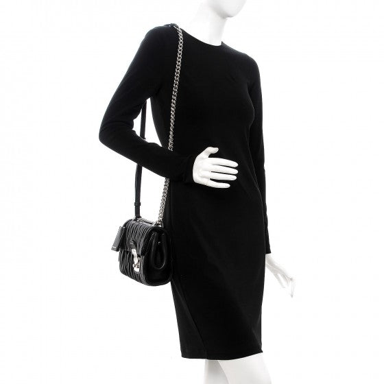 Nappa Matelasse Flap Black