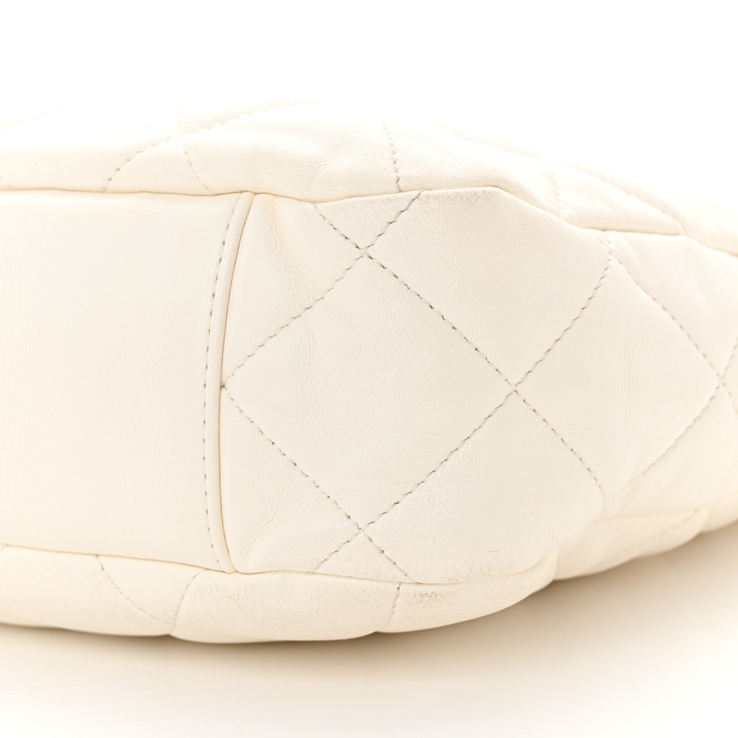 Chanel Lambskin Quilted Large CC Funky Town Hobo White 10 of 11