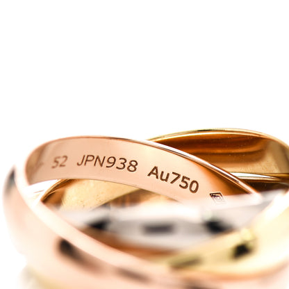 Cartier 18K Pink Yellow White Gold Trinity Ring 52 6 4 of 5