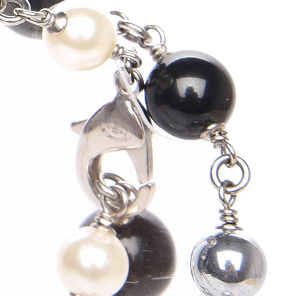 Chanel Pearl Beaded CC Long Necklace Black 5 of 6