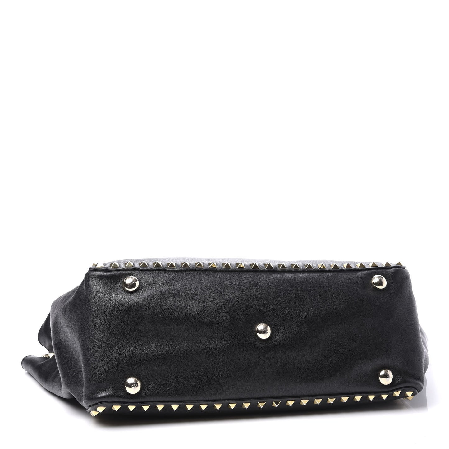 Vitello Medium Rockstud Tote Black