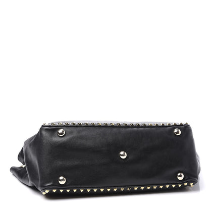 Valentino Garavani Vitello Medium Rockstud Tote Black 3 of 11