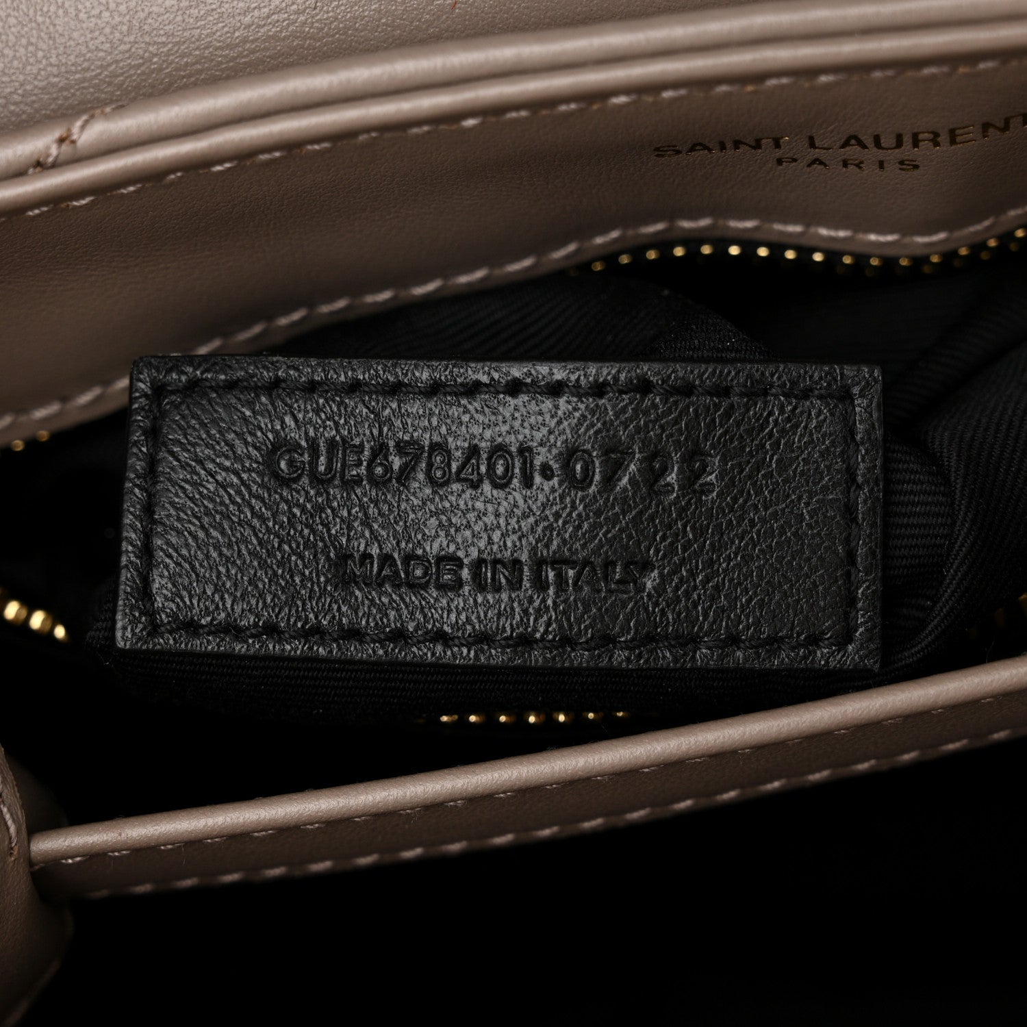 Saint Laurent Calfskin Y Quilted Monogram Toy Loulou Crossbody Bag Greyish Brown 7 of 11