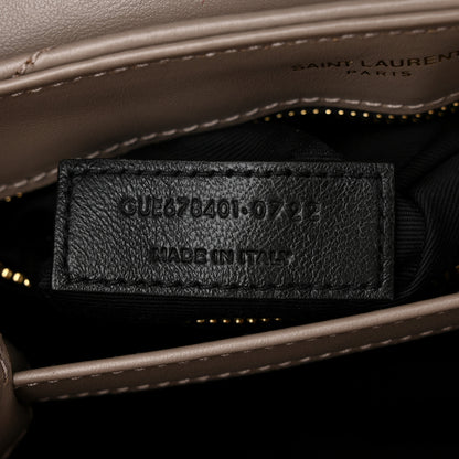 Saint Laurent Calfskin Y Quilted Monogram Toy Loulou Crossbody Bag Greyish Brown 7 of 11