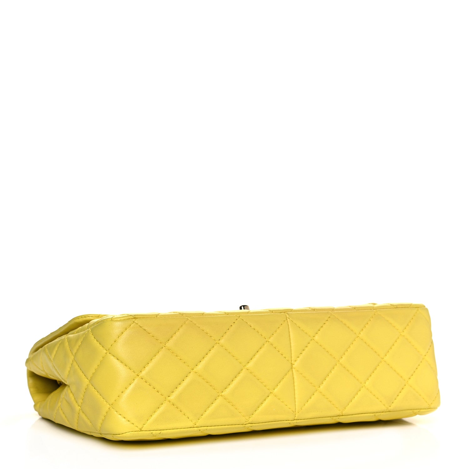 Chanel Lambskin Quilted Jumbo Single Flap Yellow 3 of 15