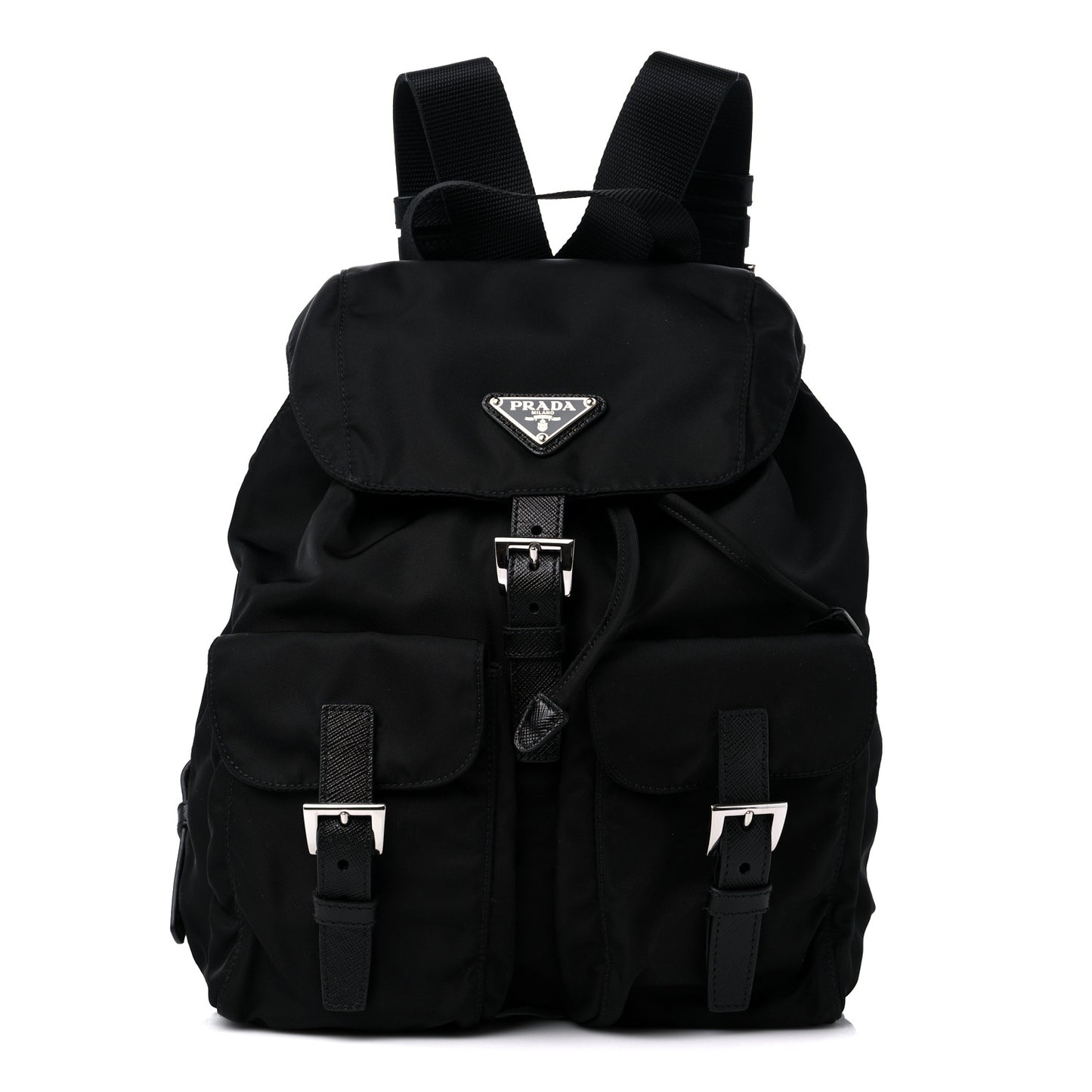 Tessuto Nylon Saffiano Small Backpack Black