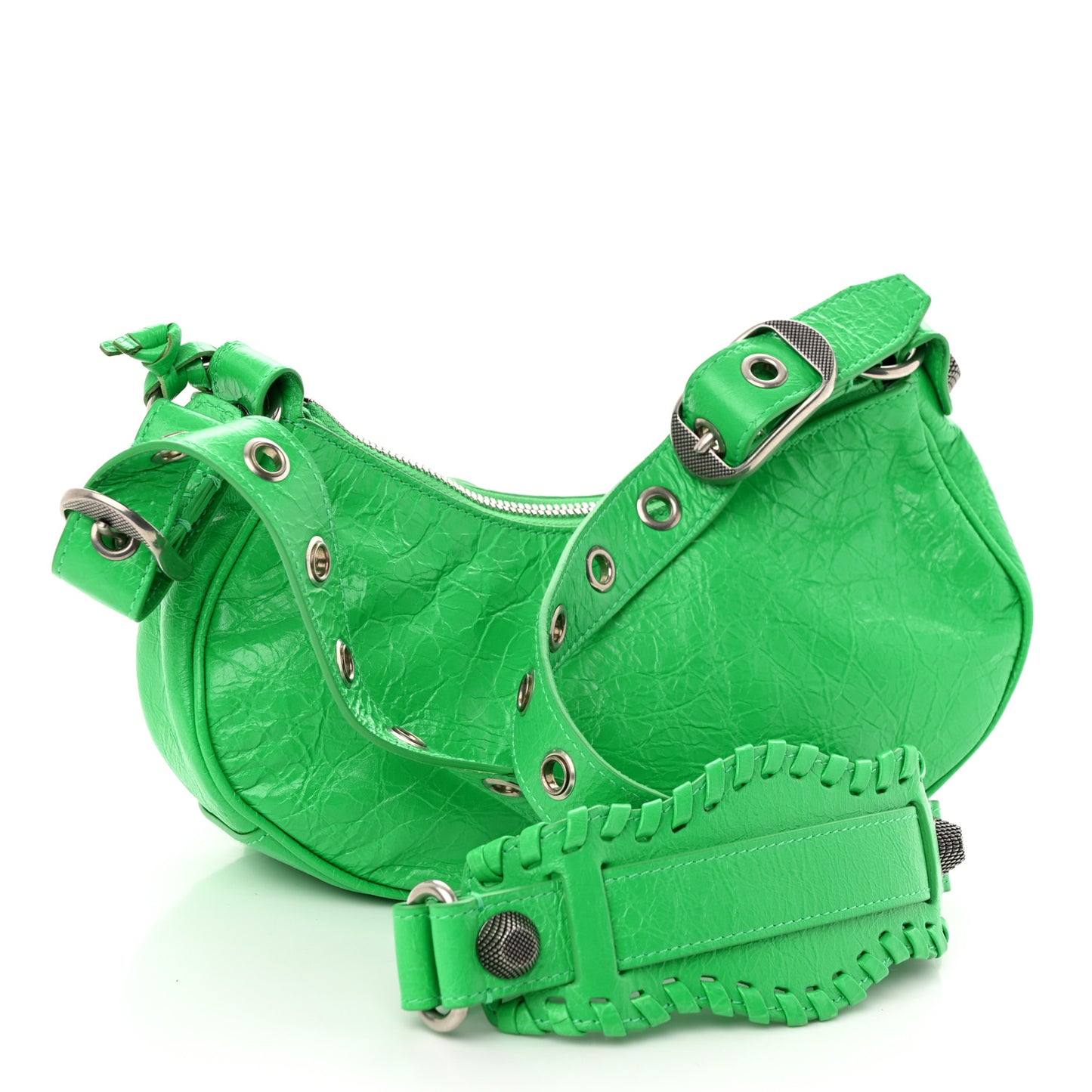 Agneau Arena Le Cagole Shoulder Bag XS Vivid Green