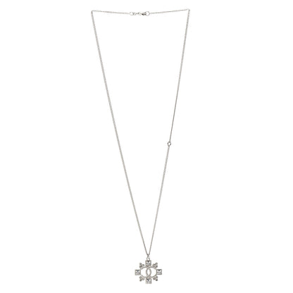 Chanel Baguette Crystal CC Pendant Necklace Silver 3 of 6