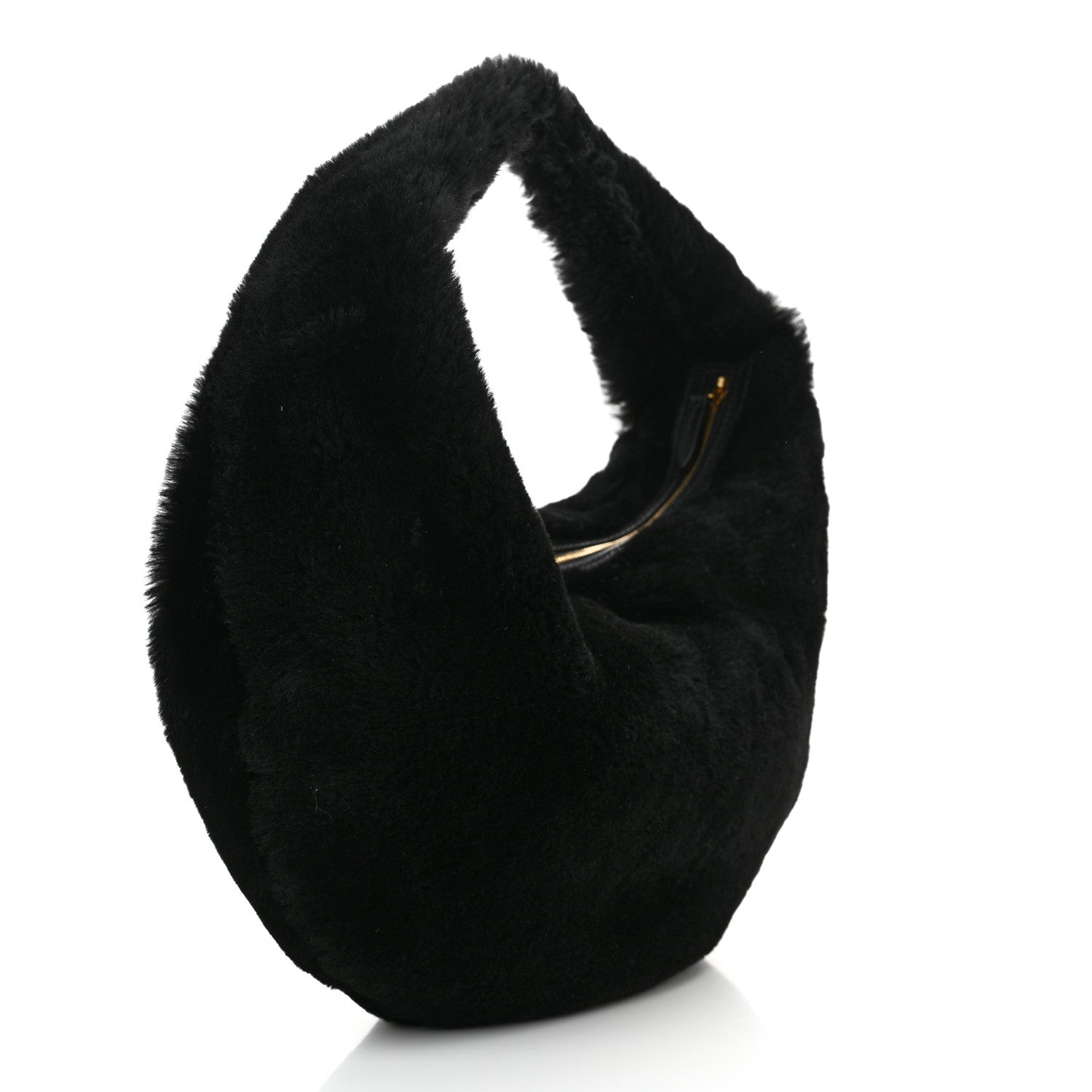 Khaite Shearling Medium Olivia Hobo Black 3 of 11