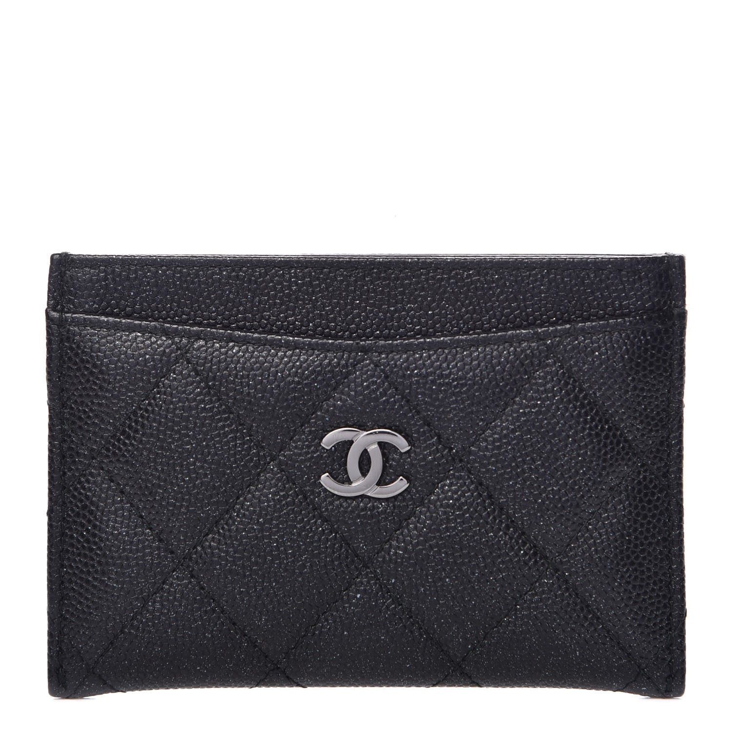 Chanel Iridescent Caviar Quilted Card Holder Black 1 of 9