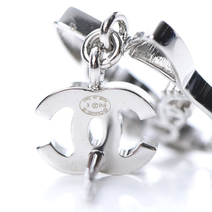Chanel Crystal Emoji Choupette Cat CC Earrings Silver 4 of 6