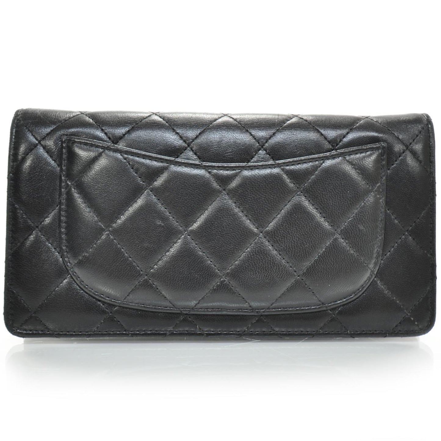 Lambskin Quilted Yen Wallet Black
