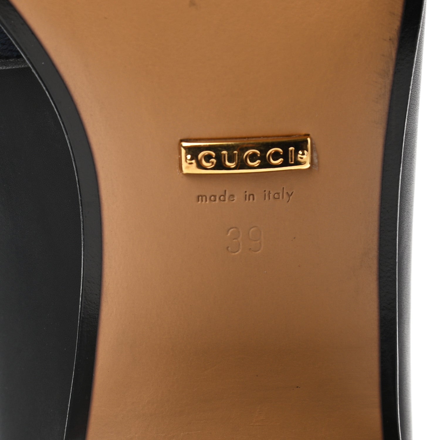 Gucci Betis Glamour Calfskin Web Pearl Embellished Peyton 35mm Loafer Pumps 39 Black 6 of 8