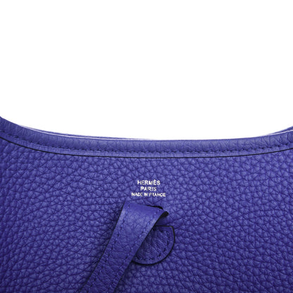 Hermes Taurillon Clemence Amazone Evelyne TPM Bleu Electrique Black 6 of 8