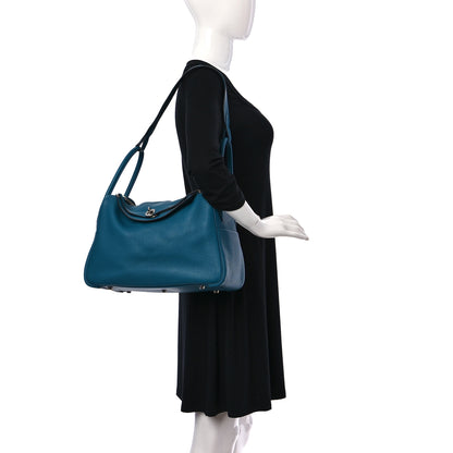 Hermes Taurillon Clemence Lindy 34 Bleu Izmir 2 of 9