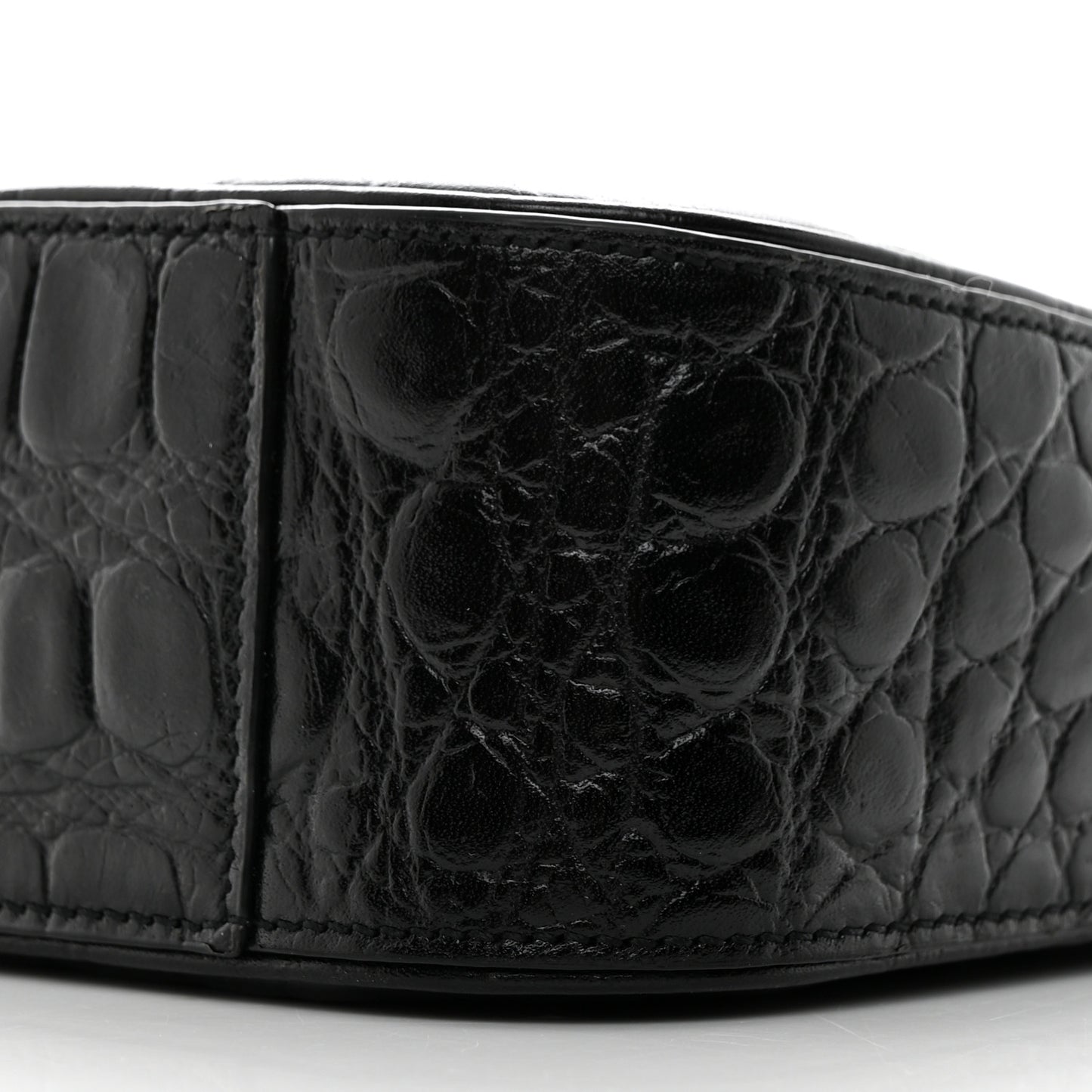 Calfskin Crocodile Embossed LE 5 A 7 Hobo Black