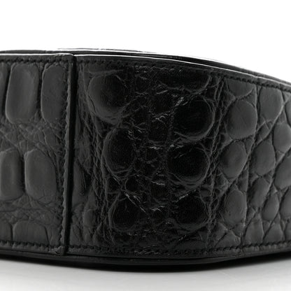 Saint Laurent Calfskin Crocodile Embossed LE 5 A 7 Hobo Black 10 of 10