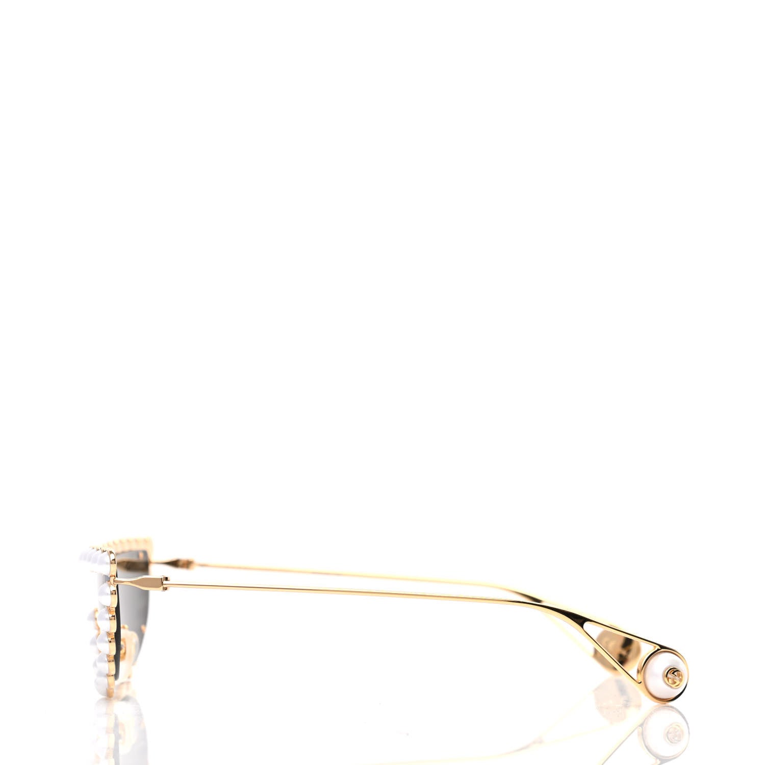 Gucci Metal Pearl Cat Eye Sunglasses GG0364S Gold 3 of 7