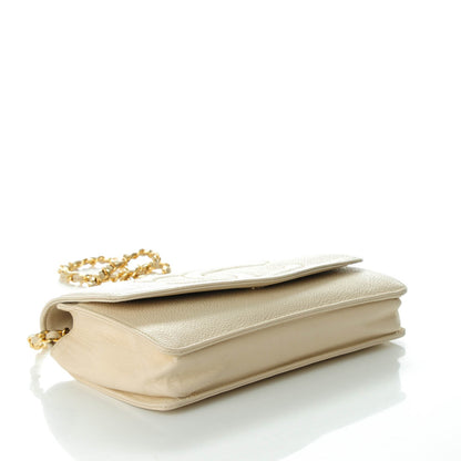Chanel Caviar Timeless CC Wallet On Chain WOC Beige Clair 4 of 10