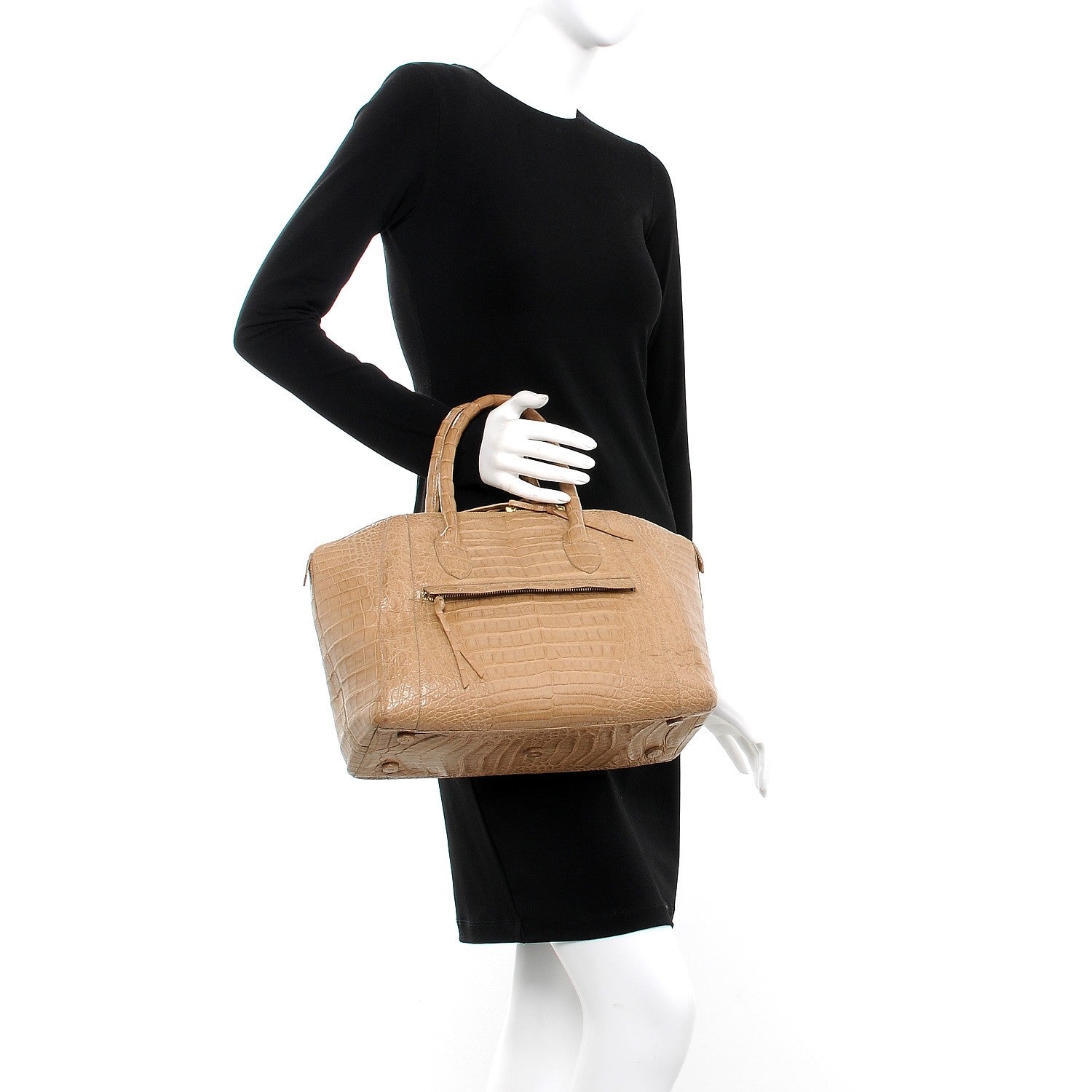 Nancy Gonzalez Crocodile Medium Dome Satchel Beige 2 of 13