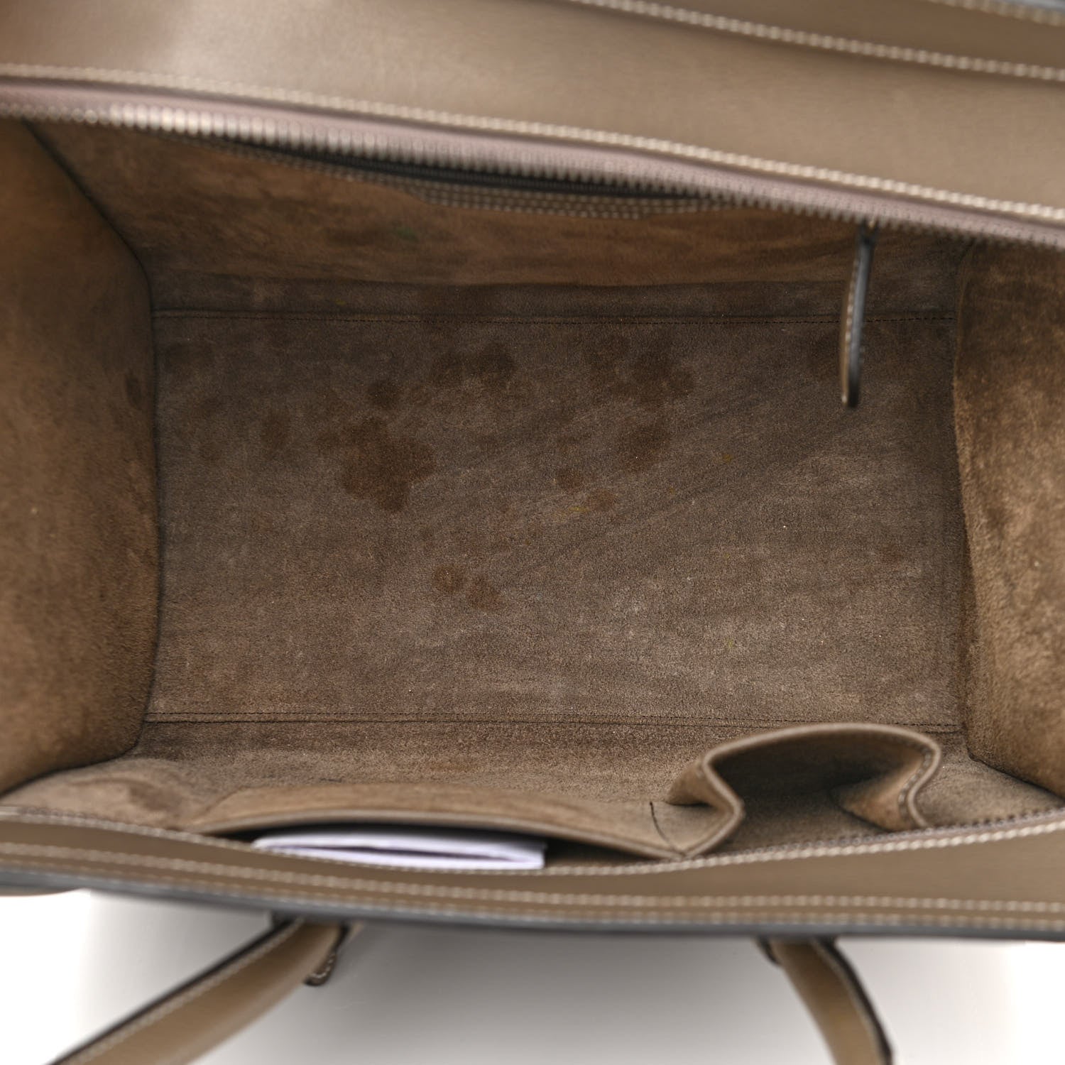 Celine Drummed Calfskin Mini Luggage Souris 4 of 11