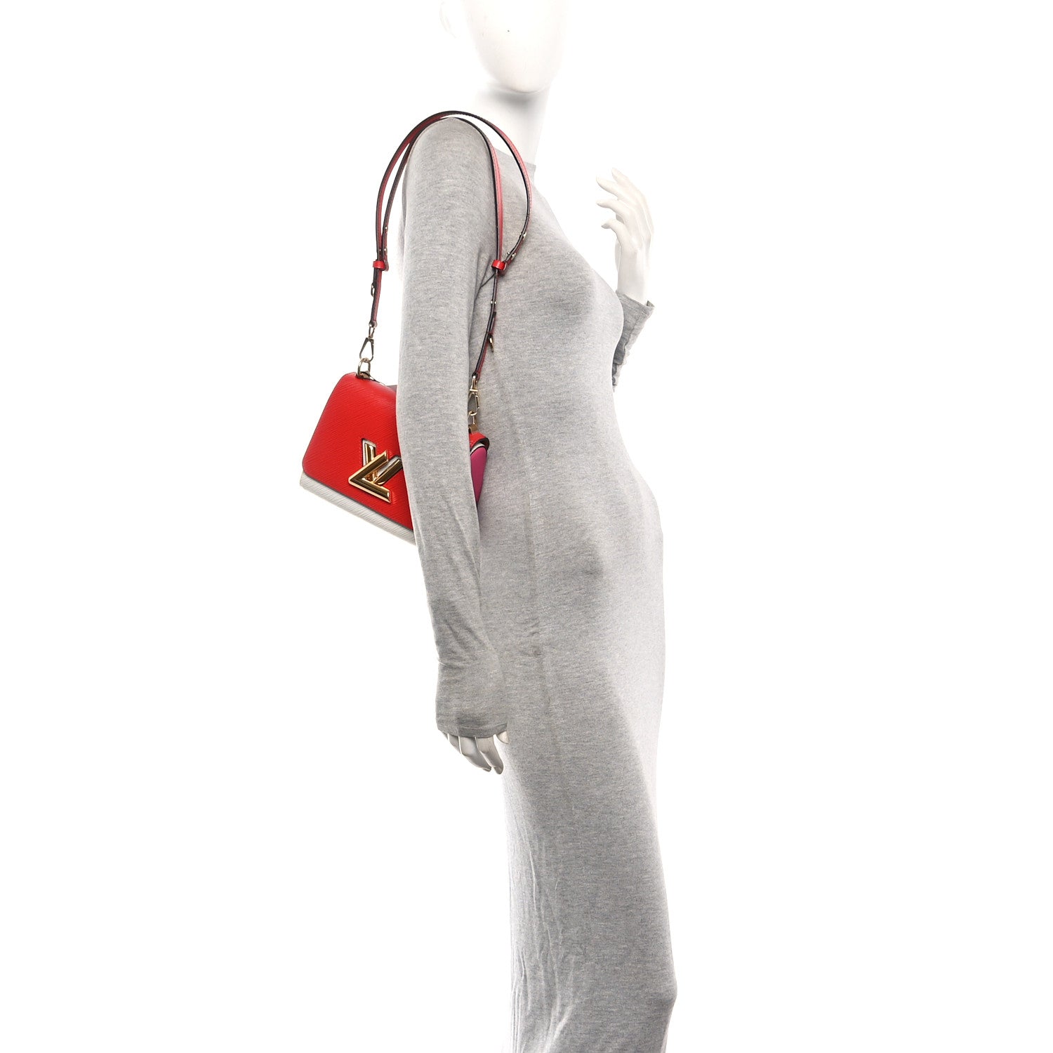 Louis Vuitton Epi Twist Shoulder Bag MM Coquelicot Hot Pink White 2 of 12
