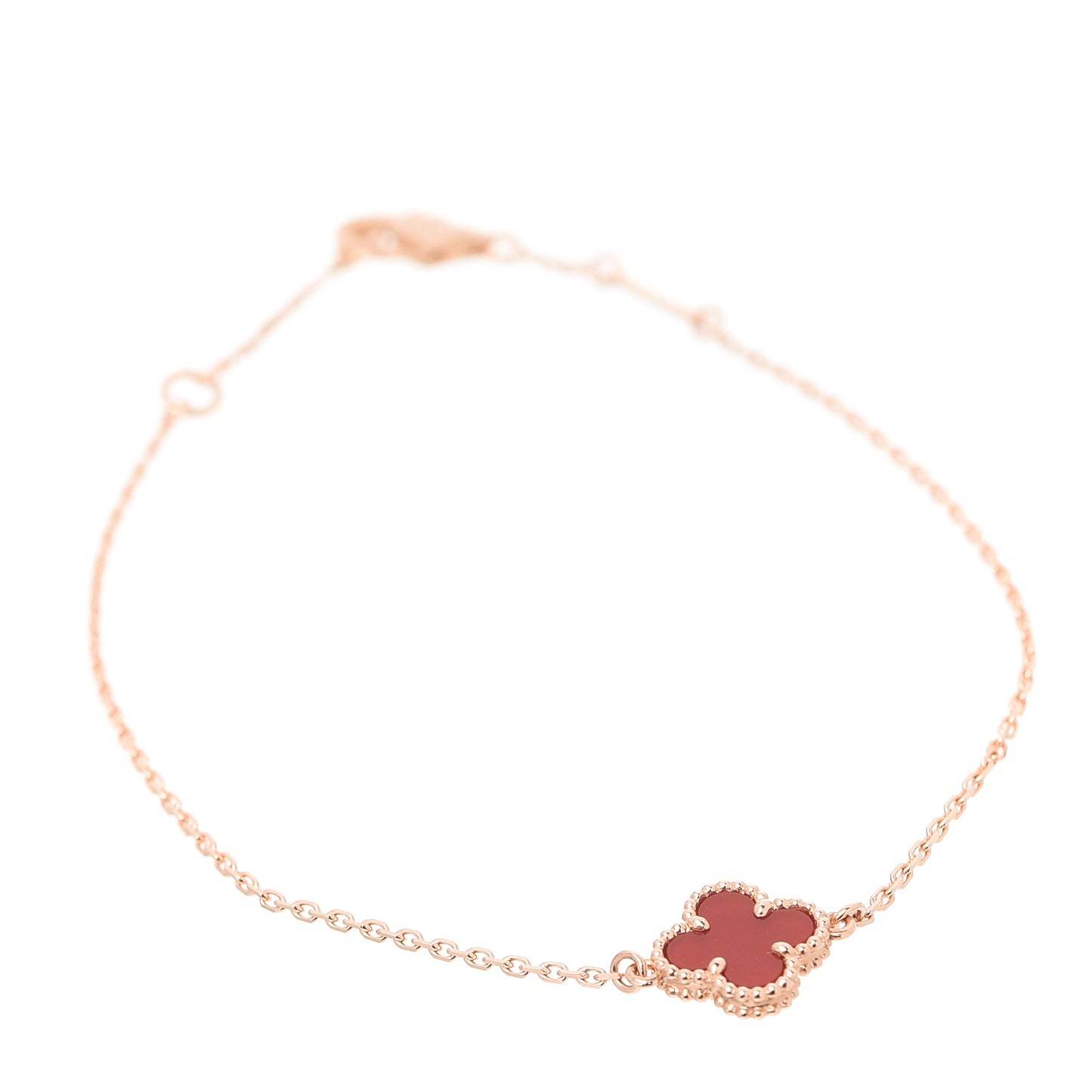 18K Rose Gold Carnelian Sweet Alhambra Bracelet
