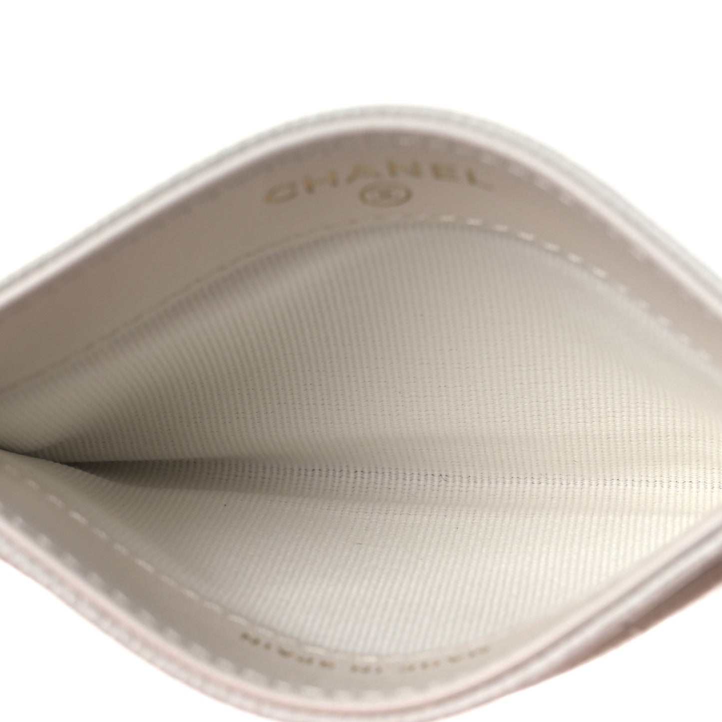 Caviar Quilted Card Holder White