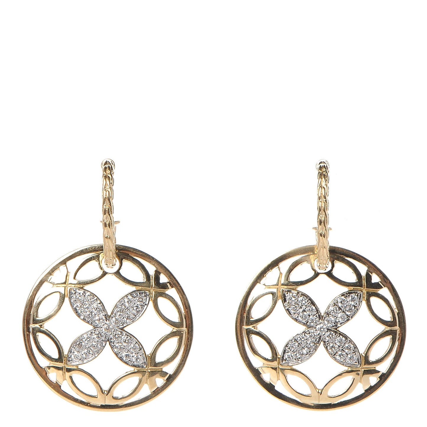 18K Yellow Gold Diamond Earrings