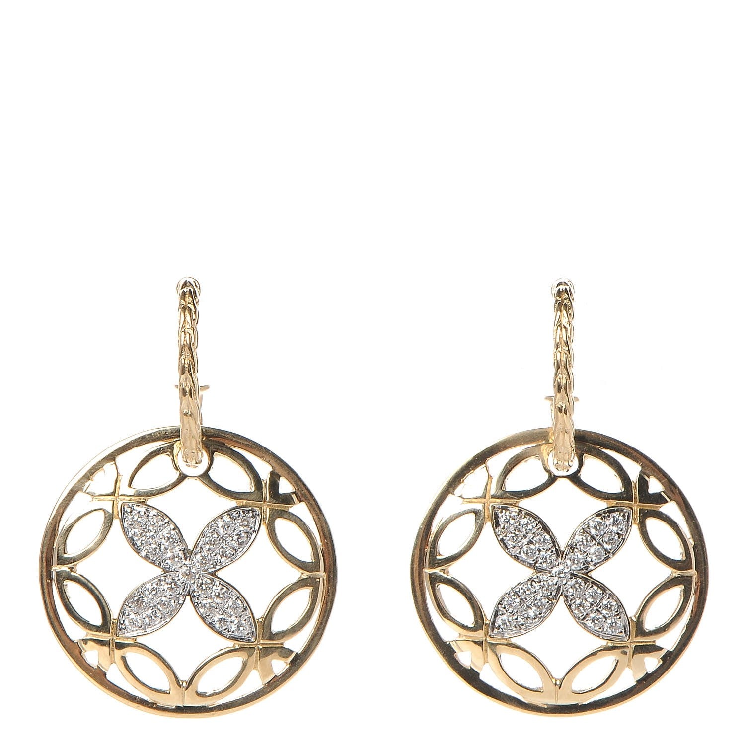 John Hardy 18K Yellow Gold Diamond Earrings 1 of 5