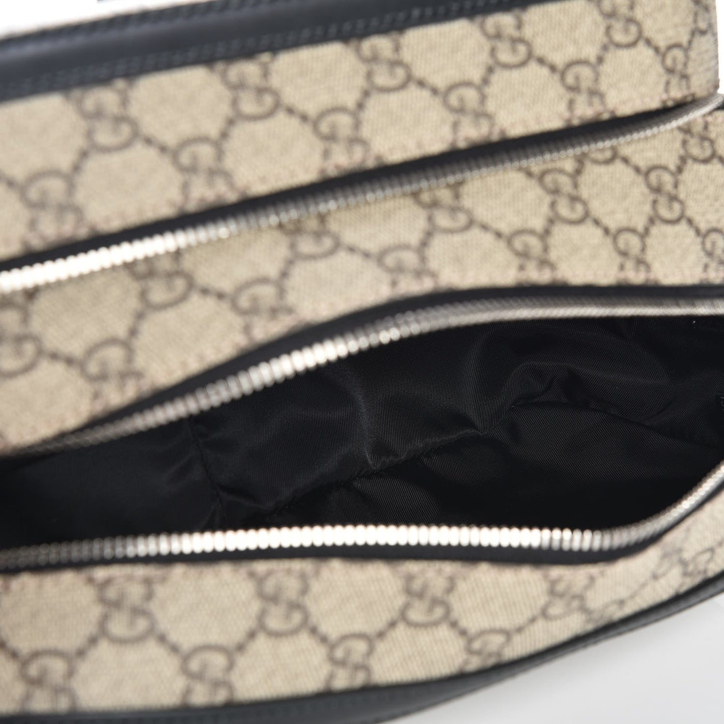 GG Supreme Monogram Toiletry Case Black