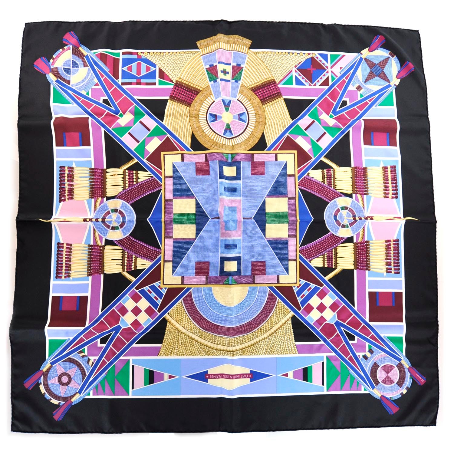 Hermes Silk L'Art Indien des Plaines Scarf 90 1 of 10