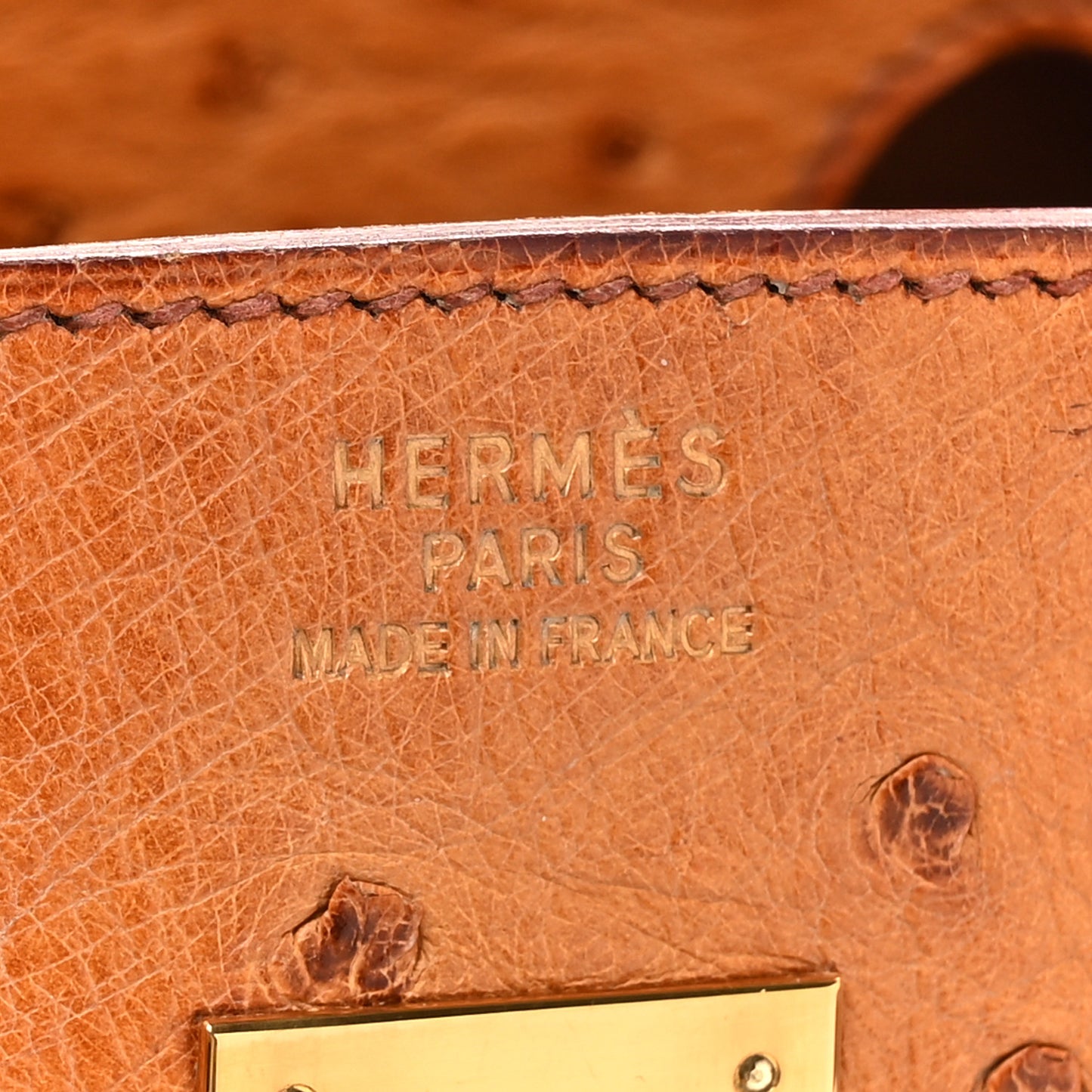 Ostrich Birkin 35 Gold