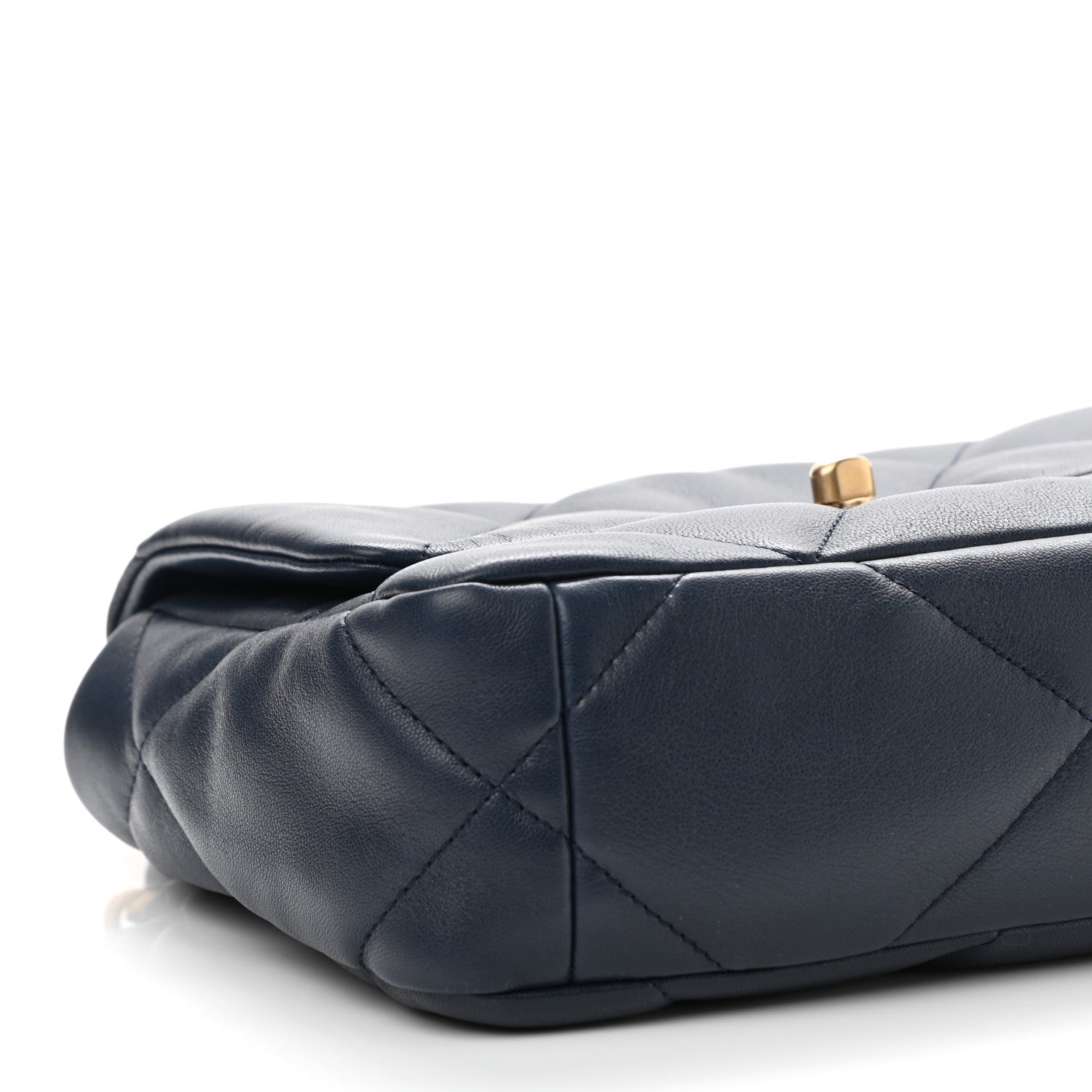 Chanel Goatskin Quilted Medium Chanel 19 Flap Navy Blue 9 of 10