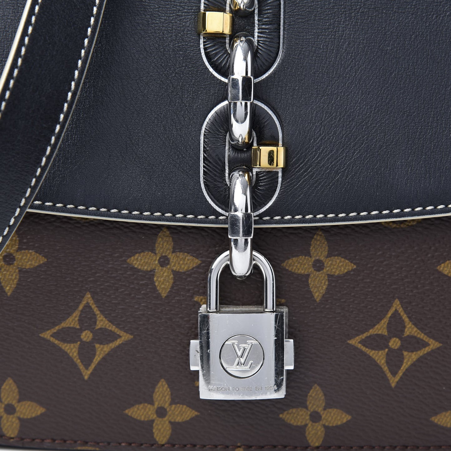 Calfskin Monogram Chain It Bag PM Black