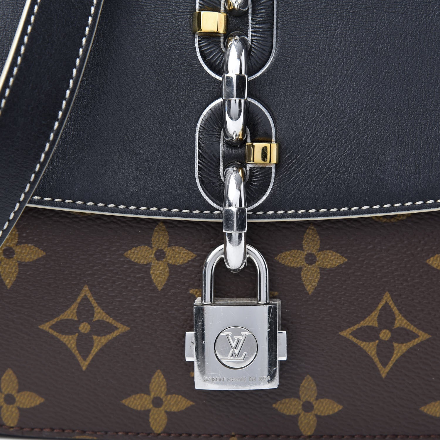 Louis Vuitton Calfskin Monogram Chain It Bag PM Black 8 of 10
